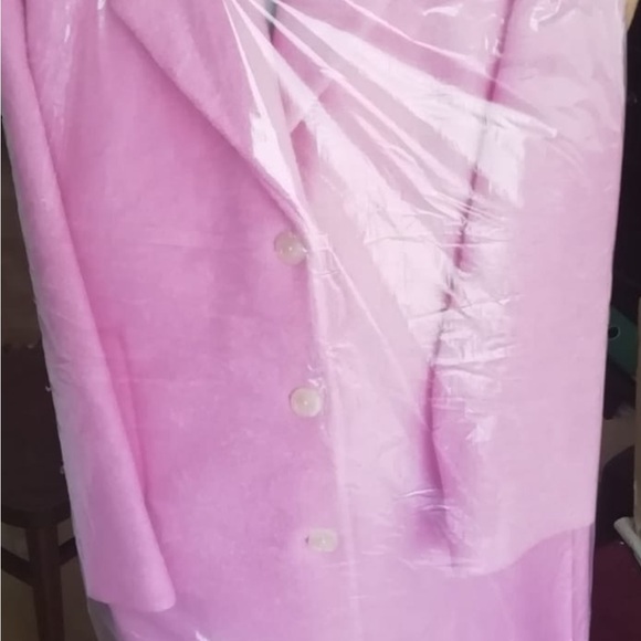 MNG Mango Wool Blend Pink Coat Longline Oversized - Picture 4 of 4